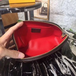 Replica Louis Vuitton Brown Monogram Red Interior Cosmetic Pouch GM