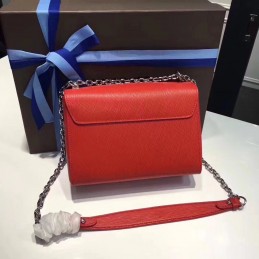 Replica Louis Vuitton Red Textured Twist MM