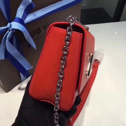 Replica Louis Vuitton Red Textured Twist MM