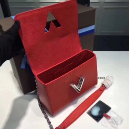 Replica Louis Vuitton Red Textured Twist MM