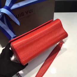 Replica Louis Vuitton Red Textured Twist MM