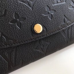 Replica Louis Vuitton Black Embossed Monogram Emilie Wallet