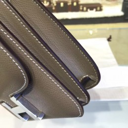 Replica Hermes Gray Constance Mini 18 Palladium Hardware Bag