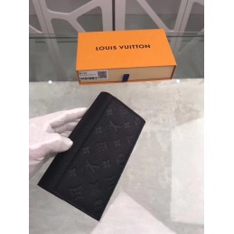 Replica Louis Vuitton Black Embossed Monogram Sarah Wallet
