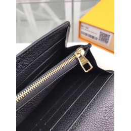 Replica Louis Vuitton Black Embossed Monogram Sarah Wallet