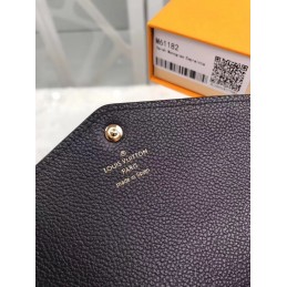 Replica Louis Vuitton Black Embossed Monogram Sarah Wallet
