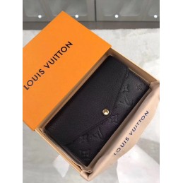 Replica Louis Vuitton Black Embossed Monogram Sarah Wallet