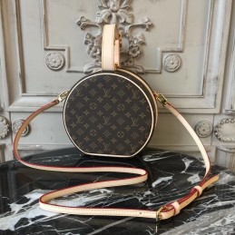 Replica Louis Vuitton Brown Monogram Beige Strap Boite Chapeau Souple