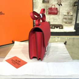 Replica Hermes Red Constance Mini 18 Palladium Hardware Bag