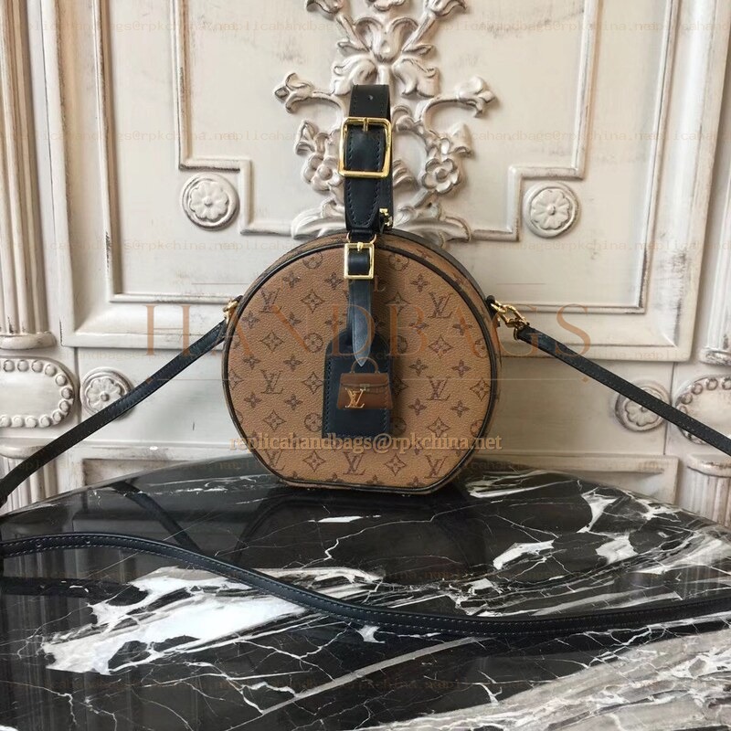 Replica Louis Vuitton Reverse Monogram Black Strap Boite Chapeau Souple