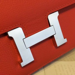 Replica Hermes Red Constance Mini 18 Palladium Hardware Bag