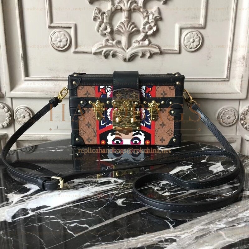 Replica Louis Vuitton Brown Monogram Multicolor Graphic Petite Malle