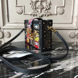Replica Louis Vuitton Black Multicolor Graphic Petite Malle - Style 3