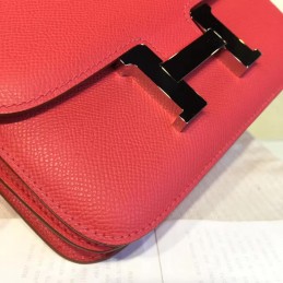 Replica Hermes Red Constance Mini 18 Palladium Hardware Bag