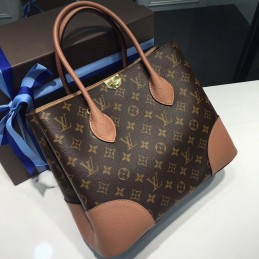 Replica Louis Vuitton Brown Monogram Tan Trim Flandrin