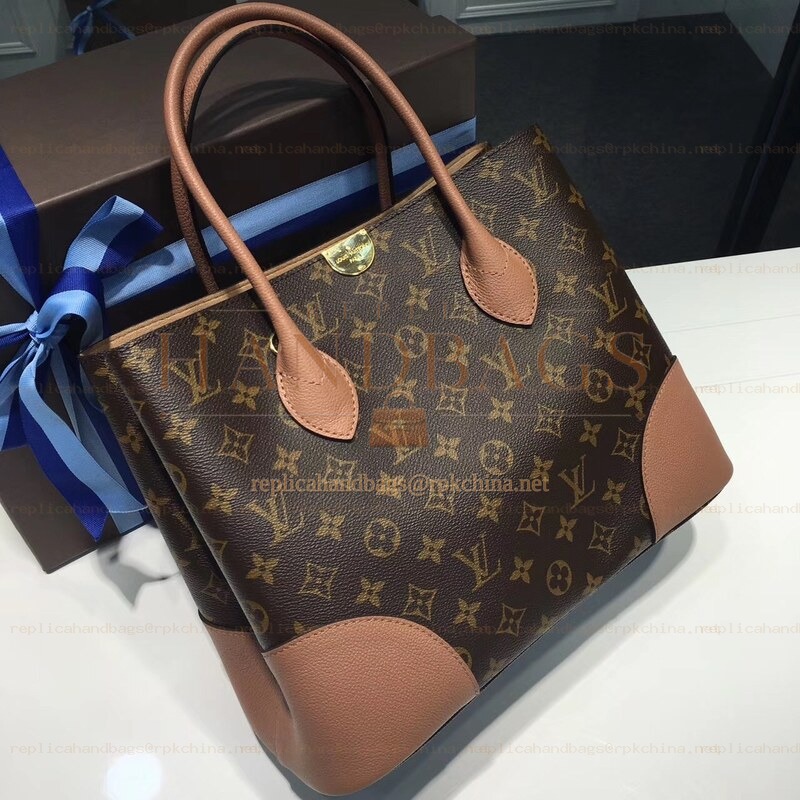 Replica Louis Vuitton Brown Monogram Tan Trim Flandrin