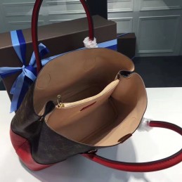 Replica Louis Vuitton Brown Monogram Red Trim Flandrin