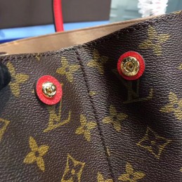 Replica Louis Vuitton Brown Monogram Red Trim Flandrin