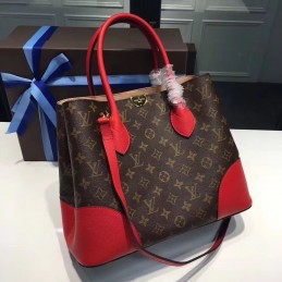Replica Louis Vuitton Brown Monogram Red Trim Flandrin
