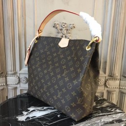 Replica Louis Vuitton Brown Monogram Beige Trim Graceful PM