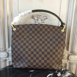 Replica Louis Vuitton Brown Damier Ebene Black Trim Graceful PM