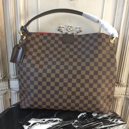 Replica Louis Vuitton Brown Damier Ebene Beige Trim Graceful MM