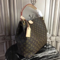 Replica Louis Vuitton Brown Monogram Beige Trim Graceful MM