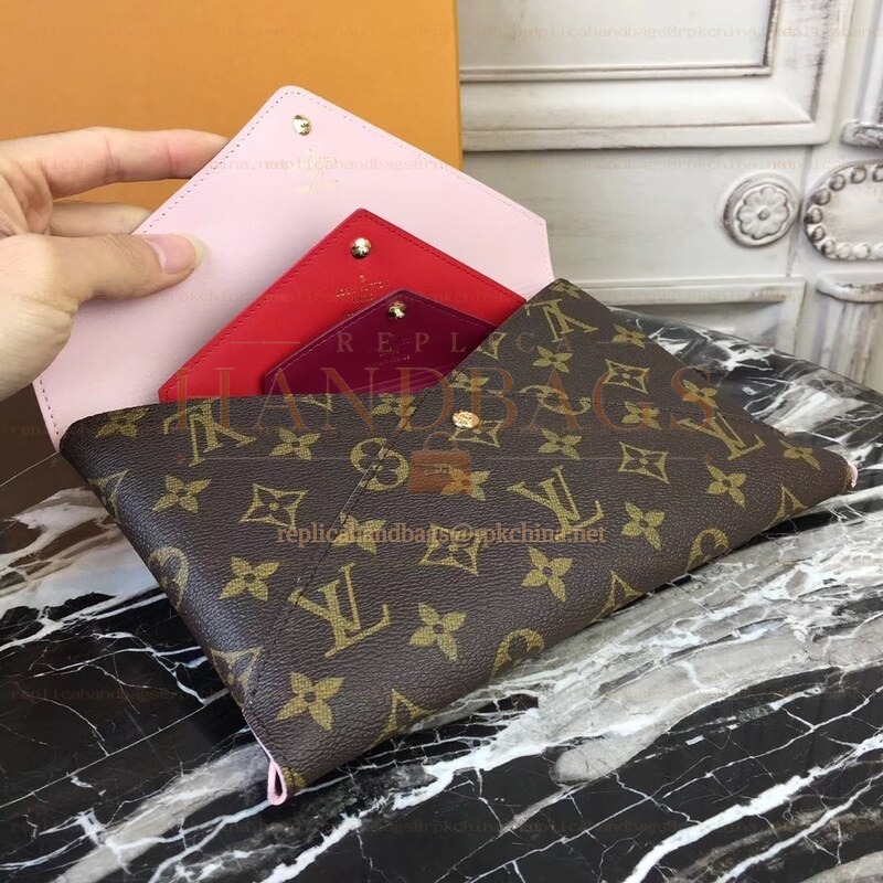 Replica Louis Vuitton Brown Monogram Pink Red Kirigami Pochette