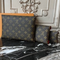 Replica Louis Vuitton Brown Monogram Pink Red Kirigami Pochette