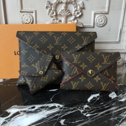 Replica Louis Vuitton Brown Monogram Pink Red Kirigami Pochette