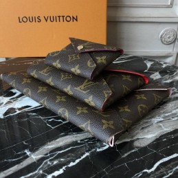 Replica Louis Vuitton Brown Monogram Pink Red Kirigami Pochette