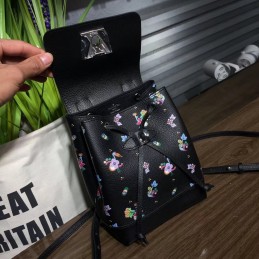 Replica Louis Vuitton Black Floral Lockme Backpack Mini