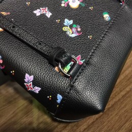 Replica Louis Vuitton Black Floral Lockme Backpack Mini