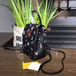 Replica Louis Vuitton Black Floral Lockme Backpack Mini
