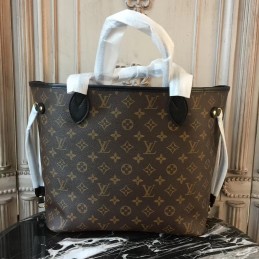 Replica Louis Vuitton Brown Monogram Red Interior Neverfull MM - Style 2