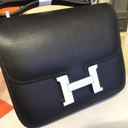 Replica Hermes Black Constance Mini 18 Palladium Hardware Bag