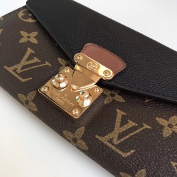 Replica Louis Vuitton Brown Monogram Black Trim Pallas Wallet
