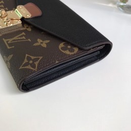 Replica Louis Vuitton Brown Monogram Black Trim Pallas Wallet