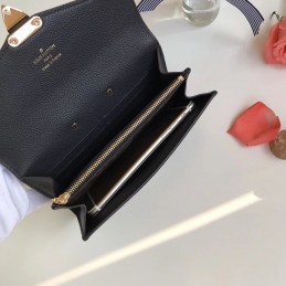 Replica Louis Vuitton Brown Monogram Black Trim Pallas Wallet