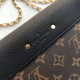 Replica Louis Vuitton Brown Monogram Black Flap Pallas BB