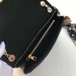 Replica Louis Vuitton Brown Monogram Black Flap Pallas BB
