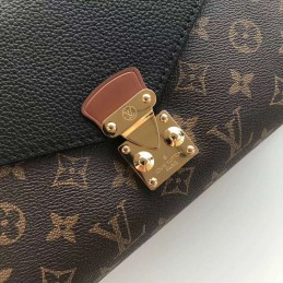 Replica Louis Vuitton Brown Monogram Black Flap Pallas BB