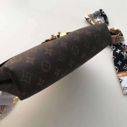 Replica Louis Vuitton Brown Monogram Black Flap Pallas BB