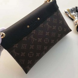 Replica Louis Vuitton Brown Monogram Black Flap Pallas BB
