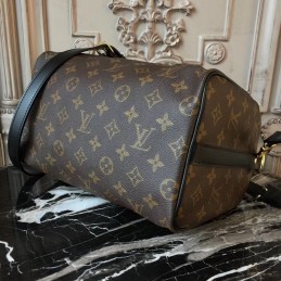 Replica Louis Vuitton Brown Monogram Black Trim Speedy 25