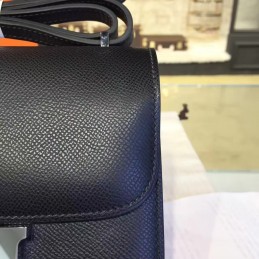Replica Hermes Black Constance Mini 18 Palladium Hardware Bag