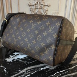 Replica Louis Vuitton Brown Monogram Black Trim Speedy 30