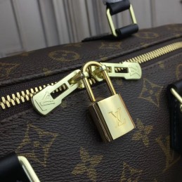 Replica Louis Vuitton Brown Monogram Black Trim Speedy 30