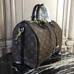 Replica Louis Vuitton Brown Monogram Black Trim Speedy 30