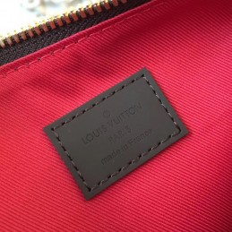 Replica Louis Vuitton Brown Damier Ebene Red Strap South Bank Besace